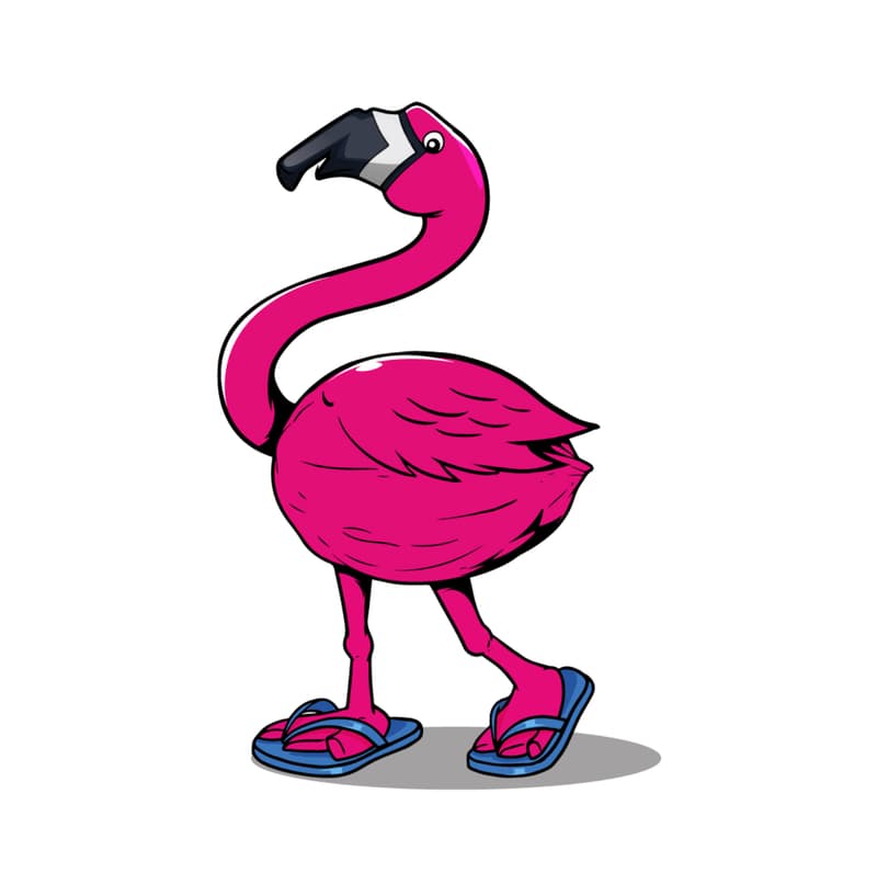 Pinky the flamingo mascot